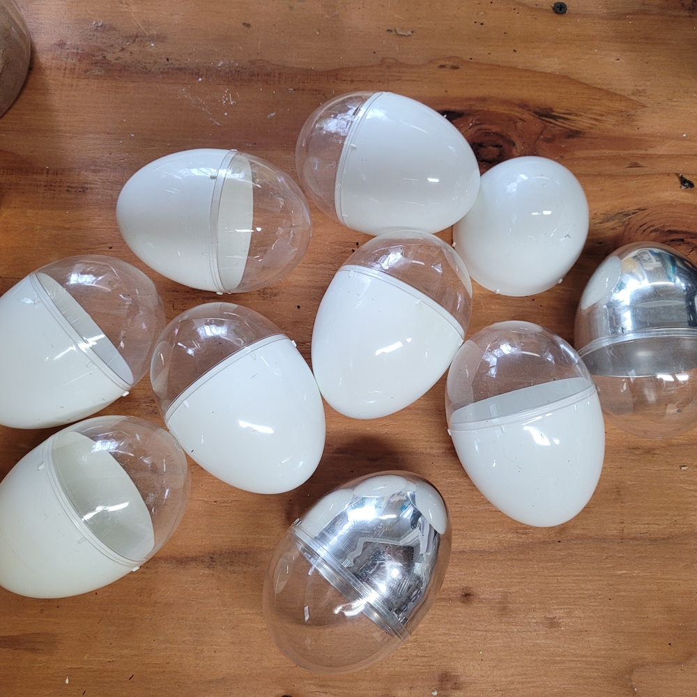 Pearlescent White Holiday Decor Egg Containers